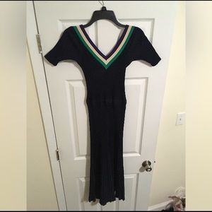 Sandro Winter Fall Dress Size Small long dark blue